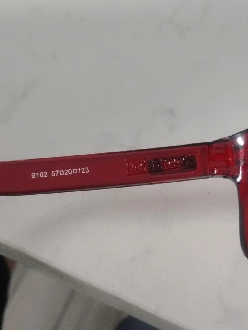 Oakley Men’s Translucent Red Holbrook Sunglasses with Green Mirrored Lenses